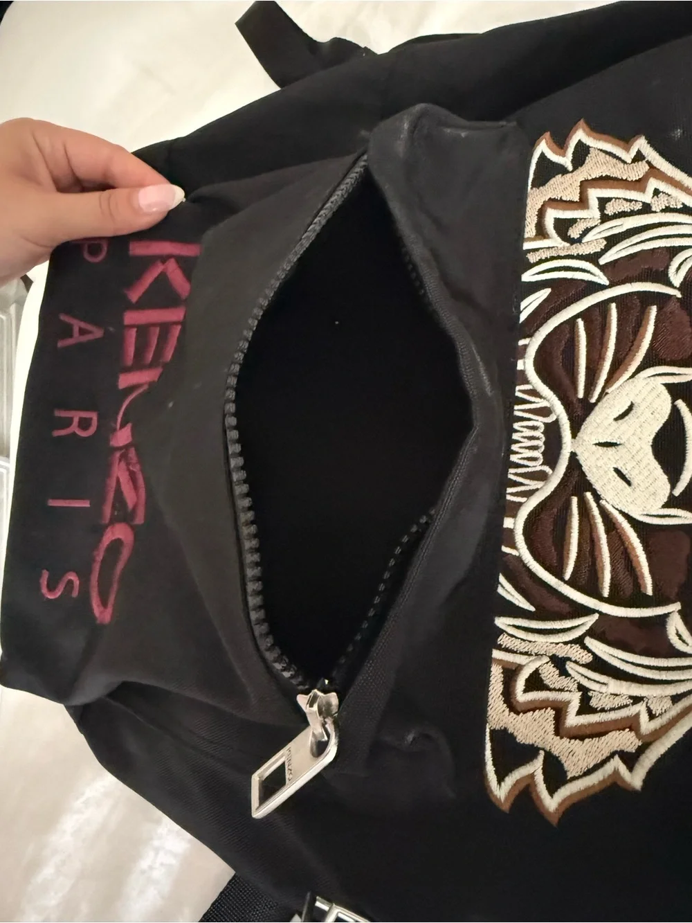 KENZO PARIS Black Backpack with Tiger Logo